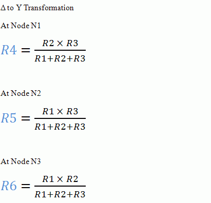 Delta to Y Transformation Formulas